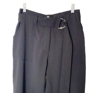 New Guess Women’s Size M Jet Black Dress Pants KAYCEE D- RING PANT Elastic Hem